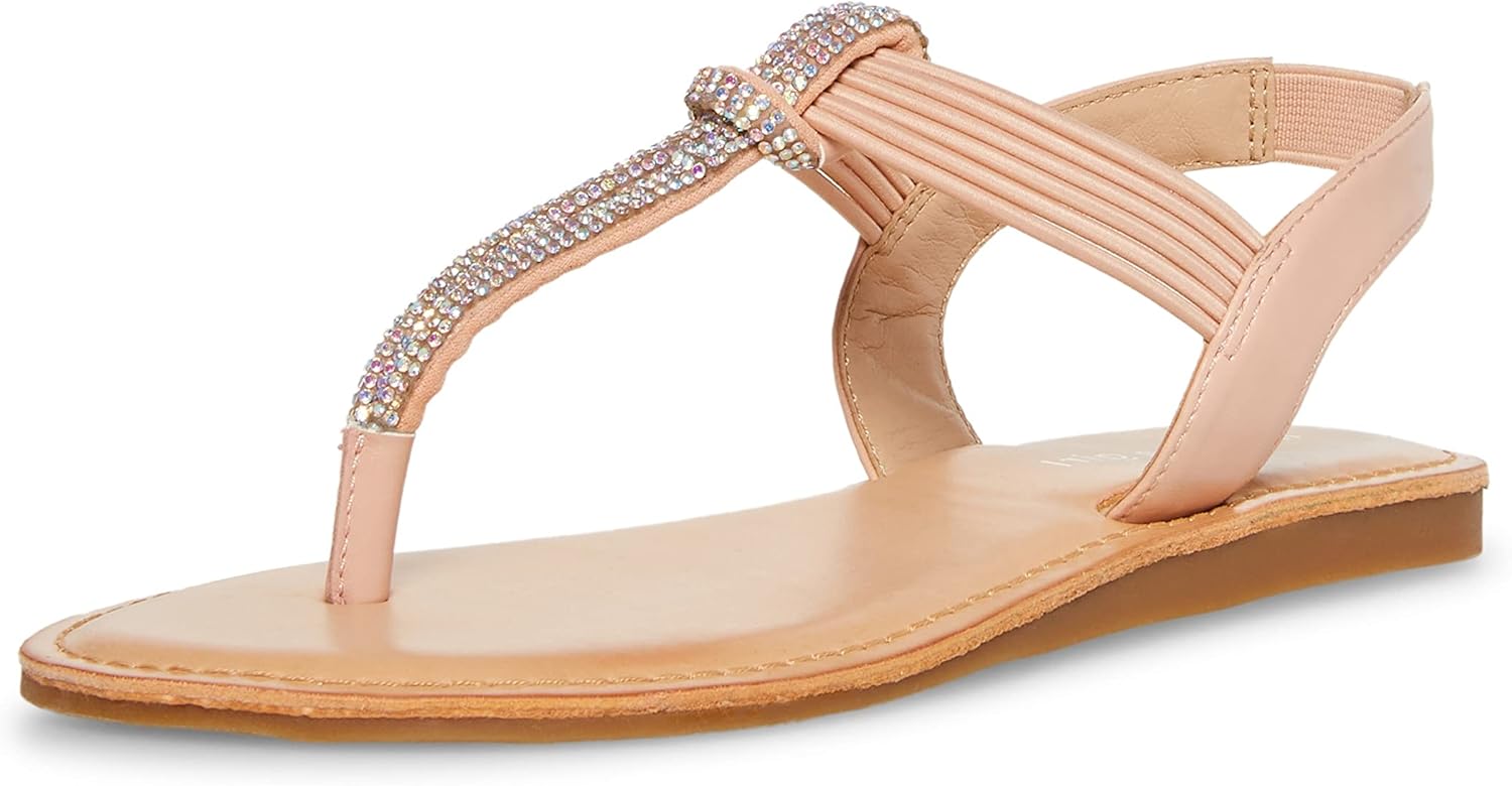 Madden Girl Women's Adore Flat Sandal, Blush Multi, 7