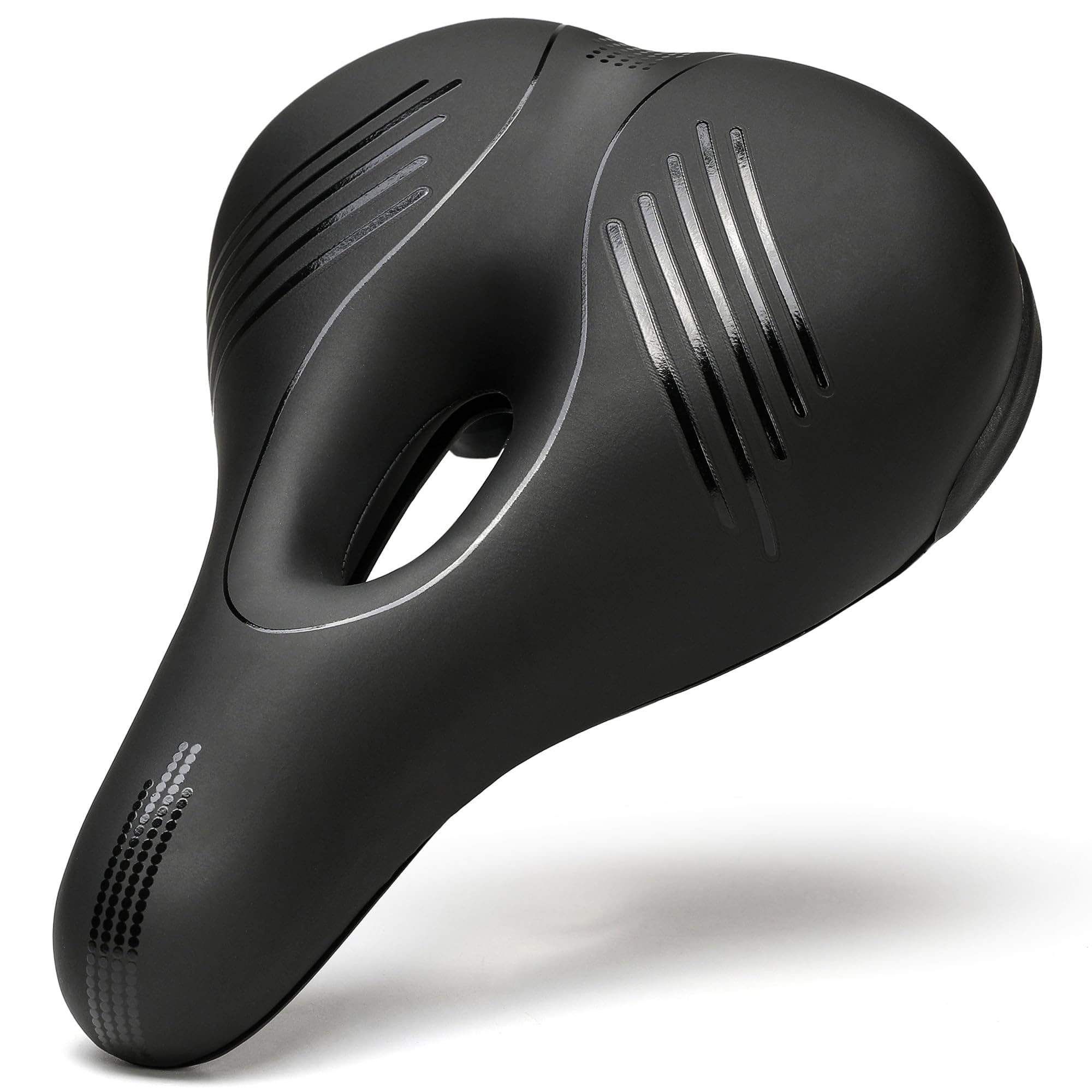 CDYWD Ergonomic Bicycle Saddle Men & Women Comfortable, Wide, Extra Soft Memory Foam Padded Bicycle Seat, Bicycle Saddle for Road Bike, Mountain Bike, Touring Bike, City Bike, Ebike, Exercise Bike