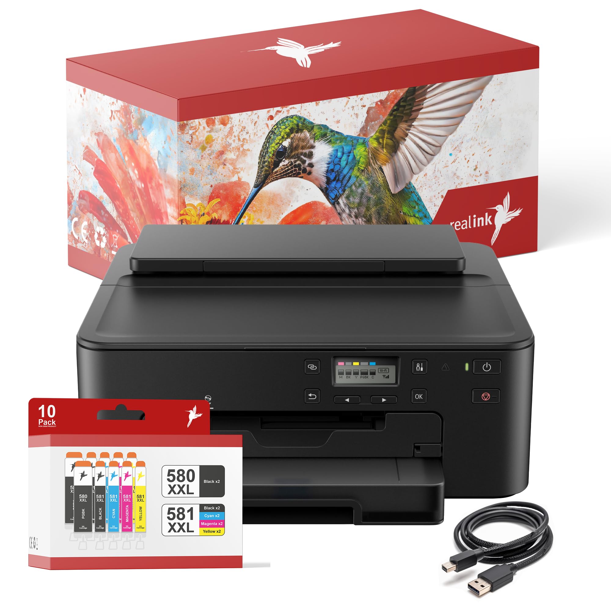 realink Bundle TS705a - Juego de 10 cartuchos de impresora (sin función de copia ni escaneo)