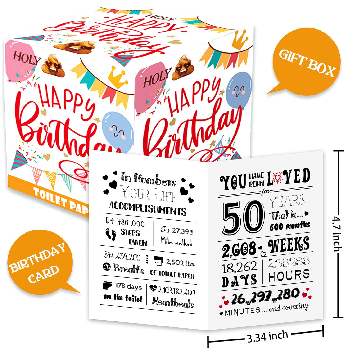 50th Birthday Gifts Women And Men 4Ply Happy Prank