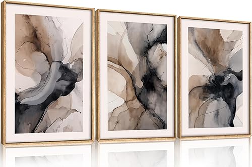 Miniatura 57 de Juego de Arte de Pared de Lienzo Enmarcado de Montaña del Bosque, Pintura de Pared de Cresta Abstracta, Decoración de Pared de Paisaje de Puesta de