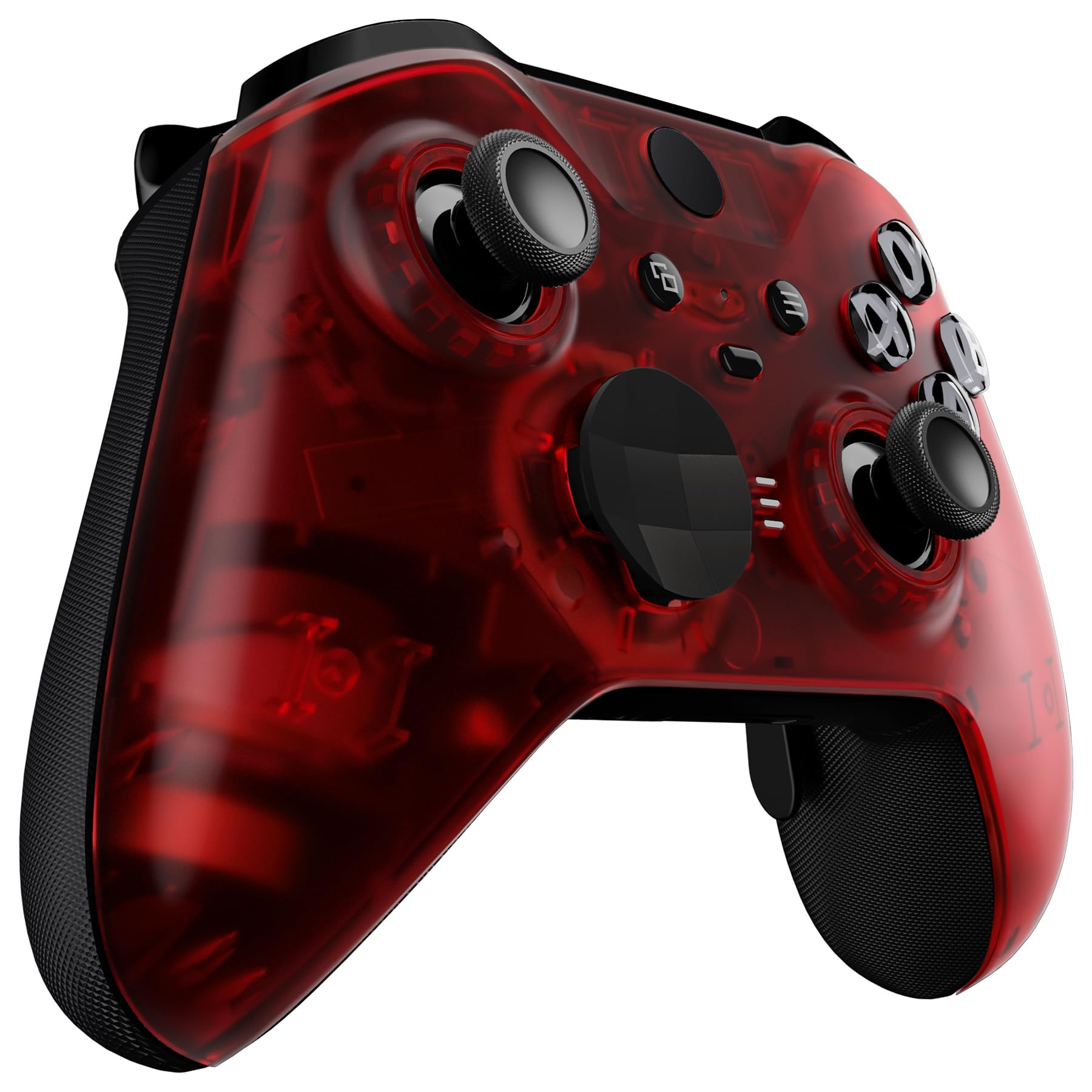 eXtremeRate Clear Red Replacement Faceplate Cover for Xbox One Elite Controller Series 2 (Model 1797), Custom DIY Front Housing Shell Case & Accent Rings for Xbox Elite Series 2 Core Controller — view 6