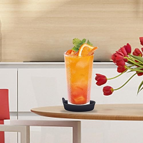 Miniatura 4 de Portavasos universal para automóvil, soporte antideslizante para interiores de automóviles, color negro puro, sólido, paquete de 2