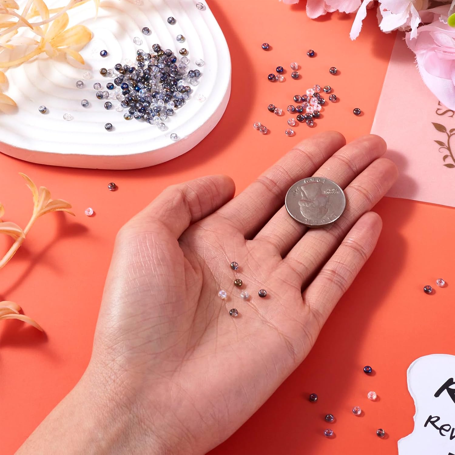 8/0 Grey Glass Round Seed Beads 3x2mm Iridescent Small Gray Beads Rondelle Crystal Beads Waist Bead Kit for Crafts DIY Friendship Bracelets Beading Jewelry Making Supplies - Image 2