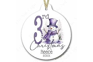 My First Christmas 2023 Baby Boy Ornament | Keepsake Xmas Snowman