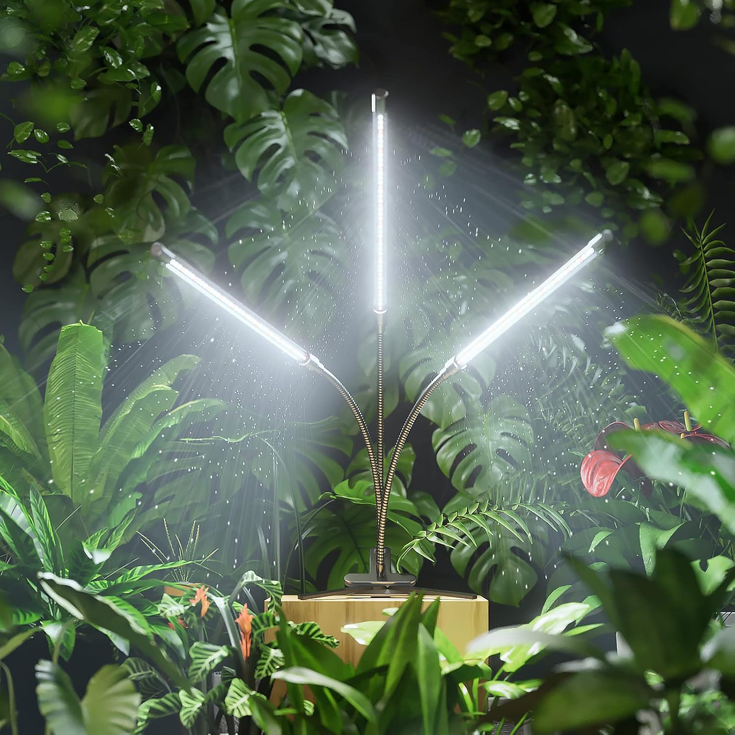 Grow Lights for Indoor Plants, 6000K 135 LEDs Light for Seed Starting with Full Spectrum, Clip Lights with Flexible Gooseneck，3/9/12H Timer, 10 Dimmable Levels, 3 Switch Modes