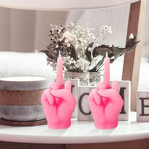 Miniatura 9 de Vela perfumada de dedo medio, 2 piezas únicas de decoración estética de pino con fragancia de cera de soja, velas lindas para gesto de mano,