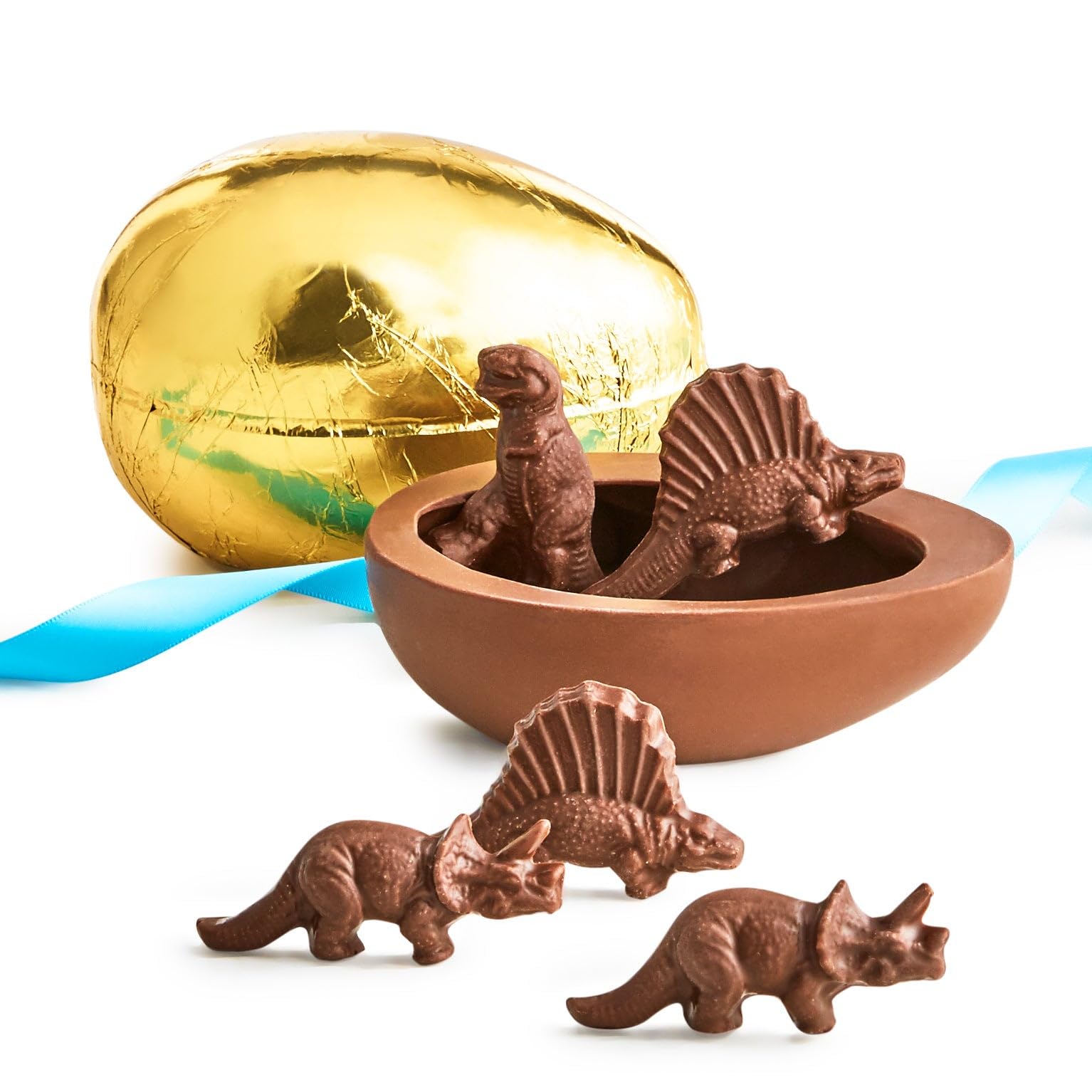 Easter Foil Wrapped Half Pound Milk Chocolate Egg with Dinosaurs, Easter Candy, Chocolate Gifts, Kids Gifts, Party Favors