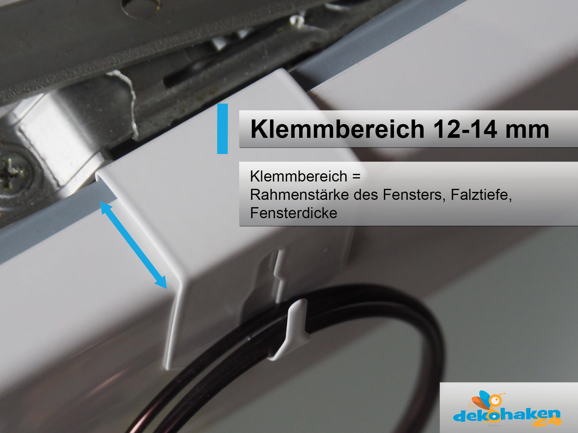 Dekohaken24-4x Fensterhaken Dekohaken Fensterklipp fr Fensterdekoration  wie Lichterketten, Weihnachtssterne, Bilder uvm., verschiedene Gren und  Farben (wei, Klemmbereich: 12-14 mm) : Amazon.de: Kche, Haushalt & Wohnen