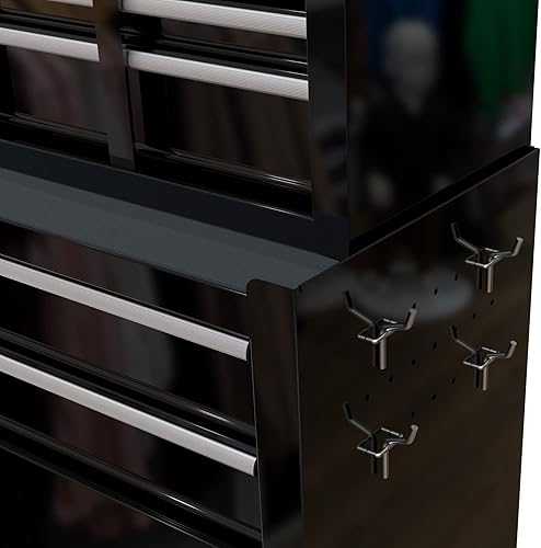 Miniatura 4 de Gabinete de almacenamiento de herramientas de 8 cajones, baúl de herramientas rodante de alta capacidad, caja de herramientas móvil con cerradura