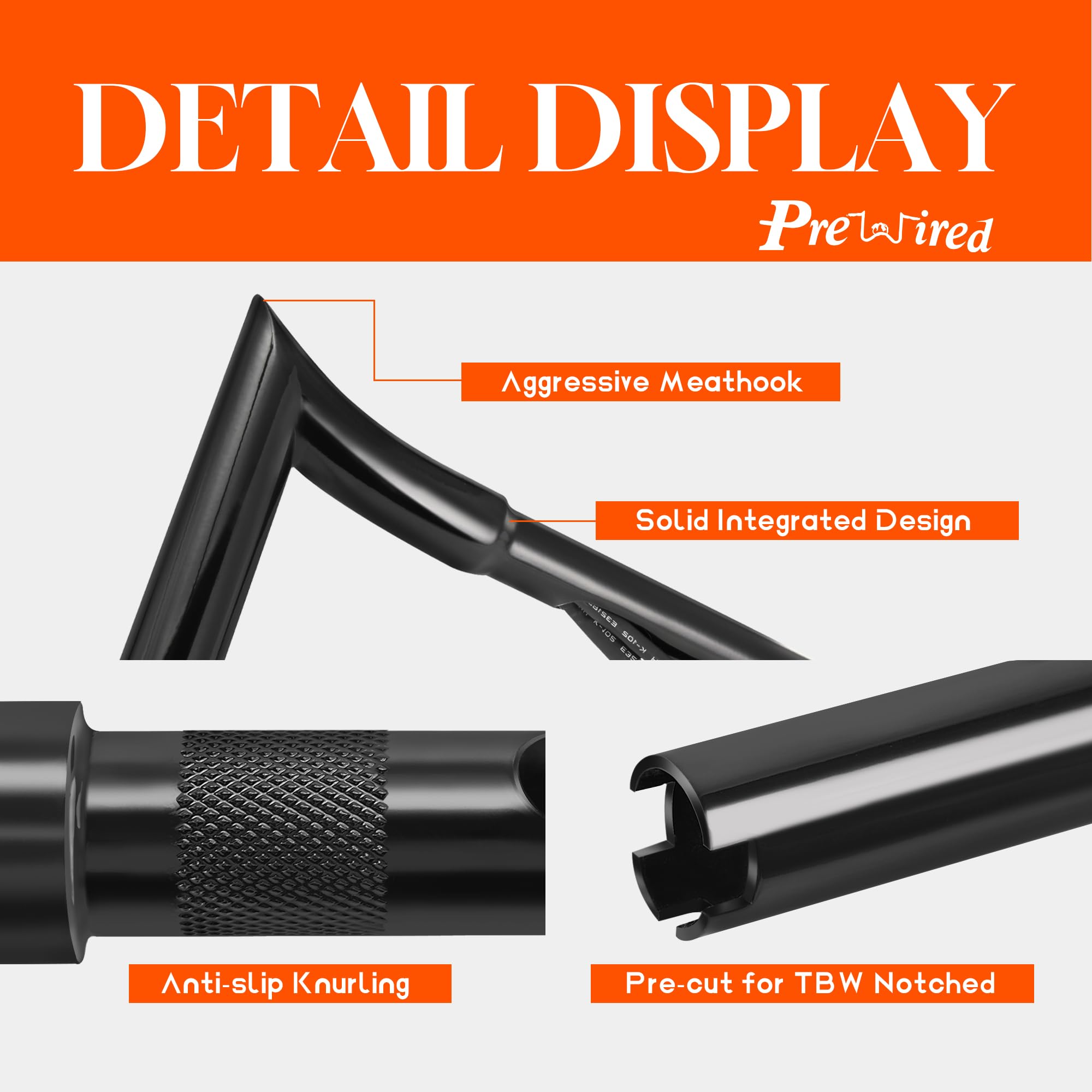 Pre-wired 1 1/4" Fat 12" Rise Handlebars Ape Hangers For Harley 2014