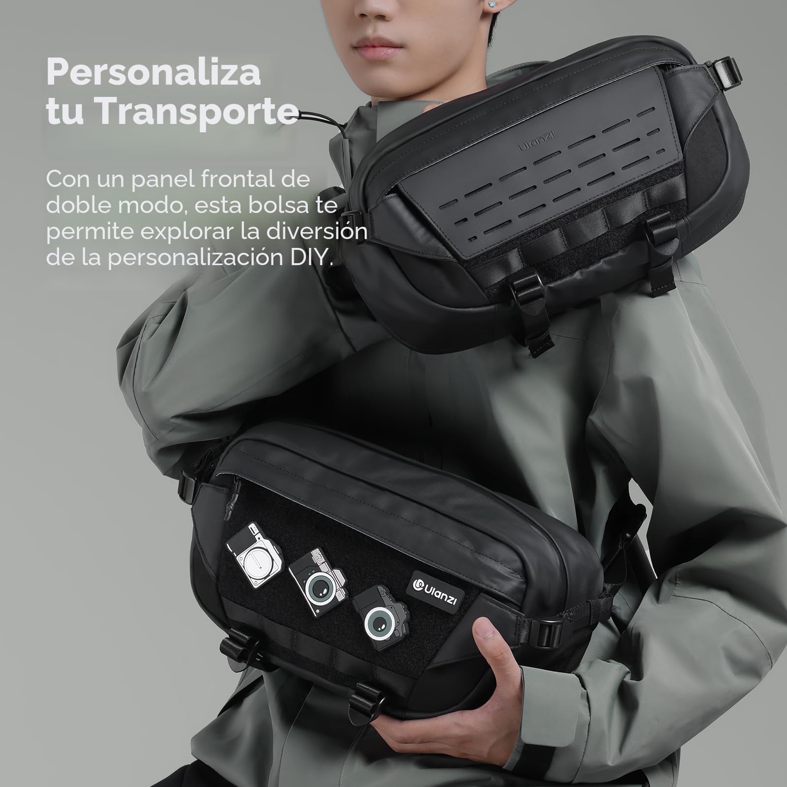 ULANZI Bolsa Funda Cámara Réflex 9L, Negro Bolsa Cámara Fotográfica, Bolsa Bandolera Cámara Impermeable Resistente, Mochila Pequeña para Cámara Réflex Digital Compatible con SLR DSLR