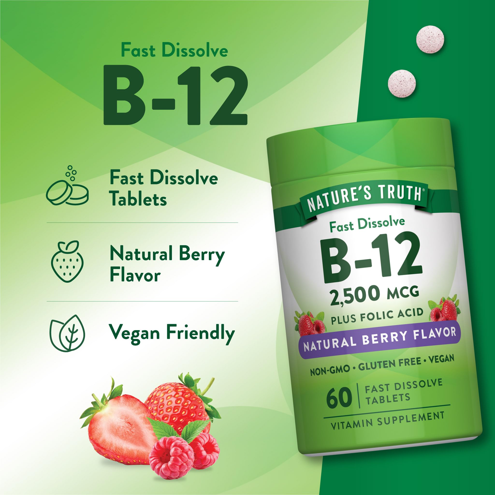 Nature's Truth B12 Vitamin | 2500 mcg | 60 Fast Dissolve Tablets — Amazon image 5