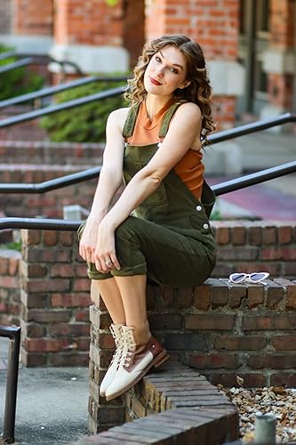 Miniatura 6 de LookbookStore Overol de pana para mujer, con tirantes ajustables, overol de moda con bolsillo