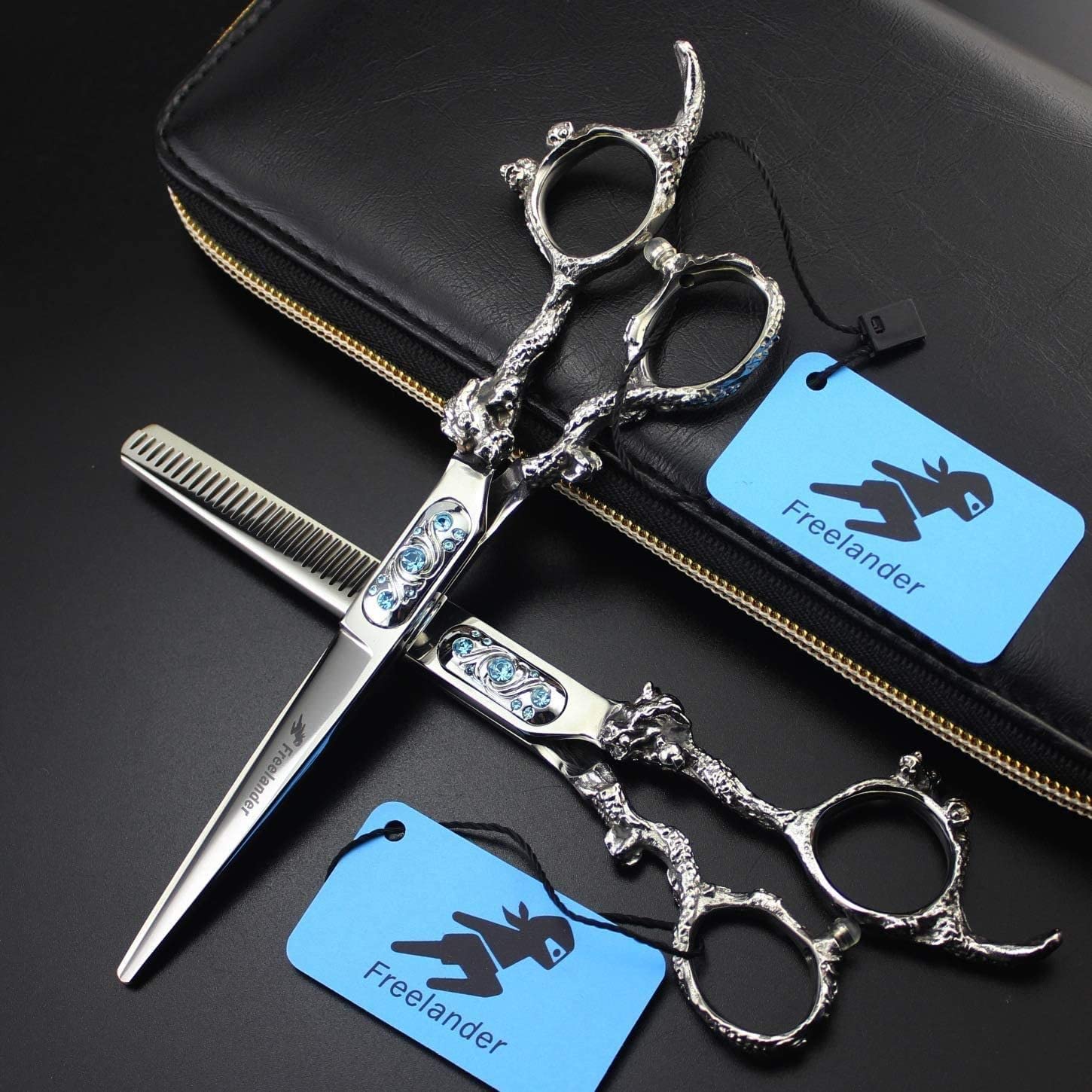 Tijeras de peluquería Profesionales moradas, Tijeras Coloridas para peluquería o Uso doméstico, Juego Opcional, I5, Corte Plano de 6 Pulgadas (Corte Plano Morado de 6 Pulgadas) (Juego Morado de 6 pul