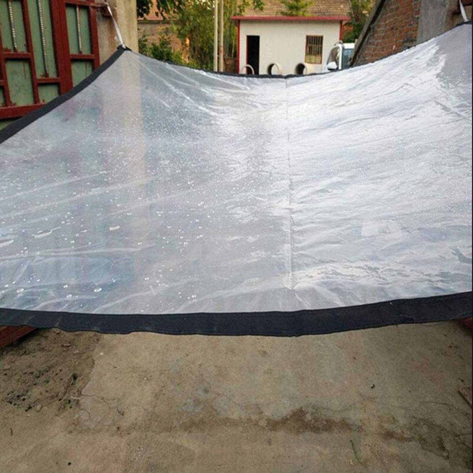 Transparente PVC-Plane 1x3,5 M – Wasserdicht, Wetterfest Mit Ösen & Seil Zum Schutz