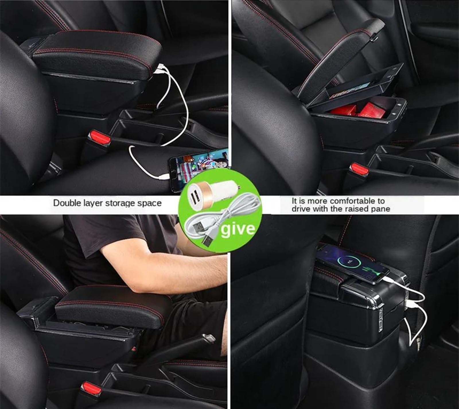Boîte De Rangement Pour Accoudoir Console Centrale Siège D'accessoires Voiture, Pour Almera G15