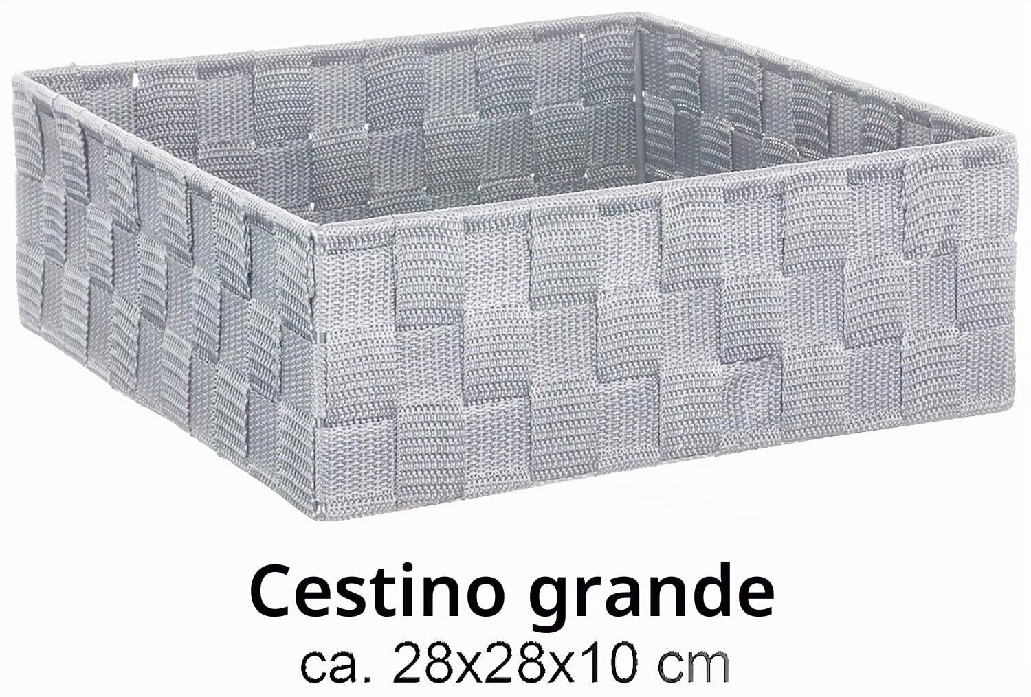 Brandsseller Zestaw 4 Skrzynek Rattanowych Metalowych 28x28x10 cm Szary Jasny