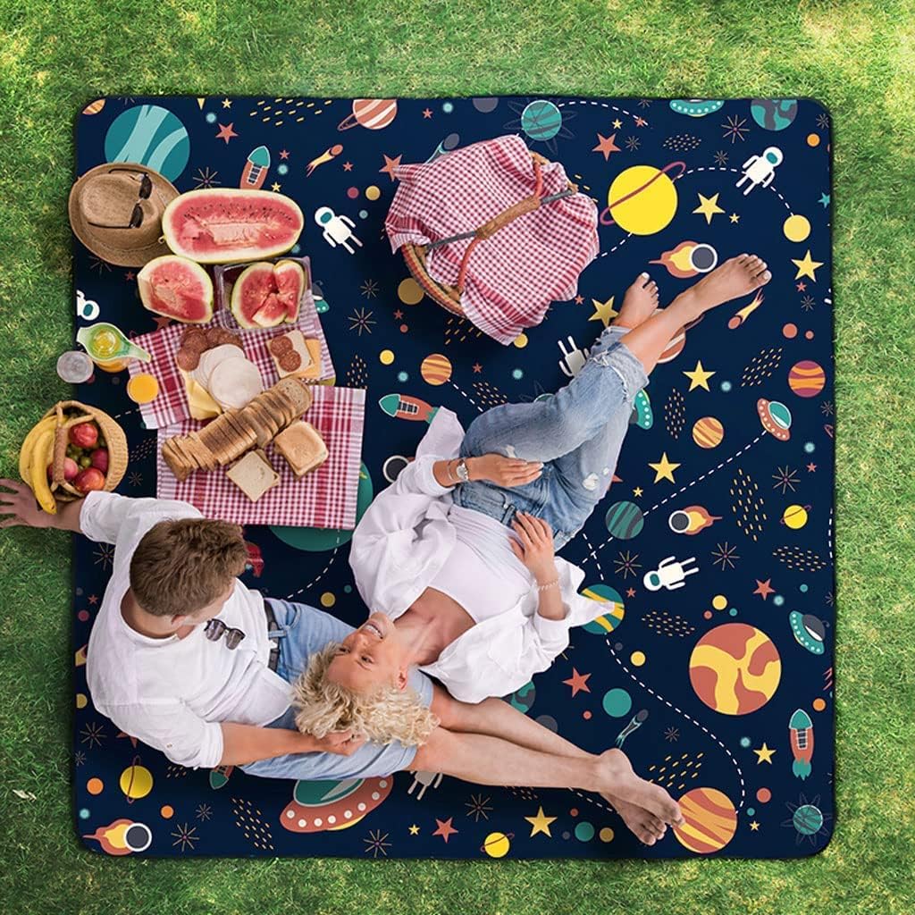 Portable Picnic Blanket,Picnic Blanket Waterproof Backing Picnic Mat,Washable Anti Sand Beach Blanket,3 Layers Material,Foldable Picnic Blankets,for Family,Beach,Park,Hiking,Camping,Park (Color : Sty