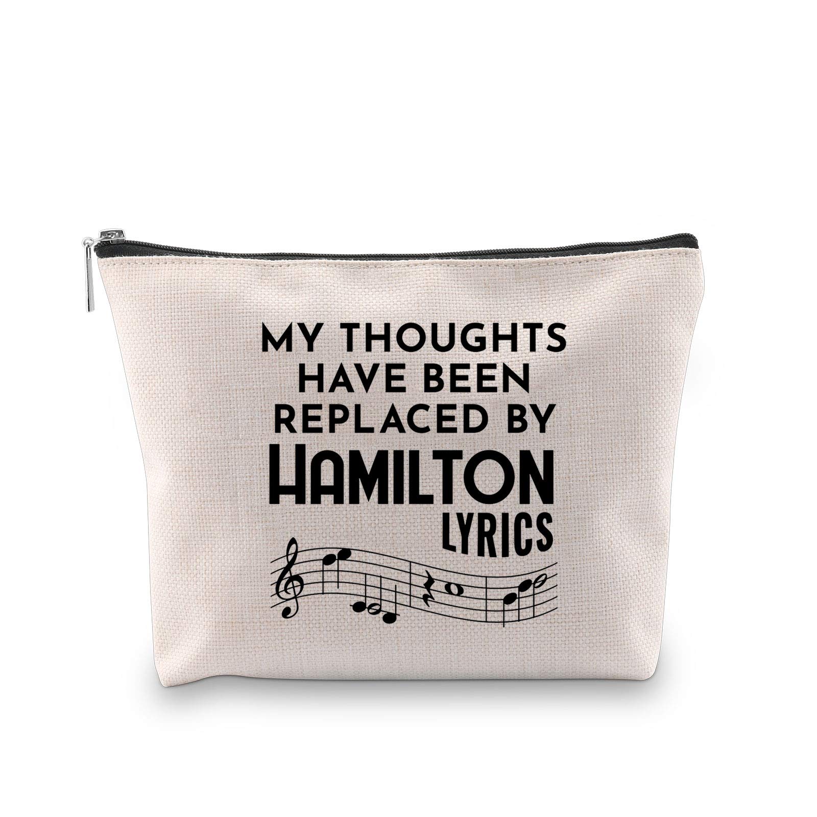 Novelty Hamilton Musical Gift My Thoughts Have Been Replaced by Hamilton Lyrics Cosmetic Bag (HAMILTON LYRICS Cosmeticbag)