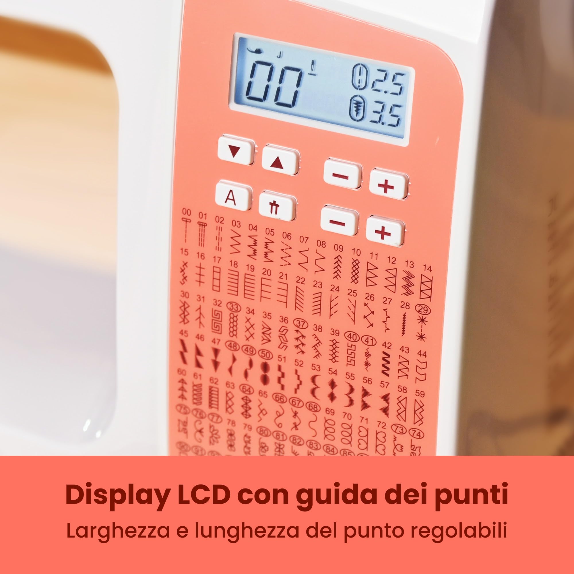 Poolin EOC02 Macchina da cucire computerizzata completa, schermo LCD, tavolo ampio, asole automatiche a 1 passo, infila ago automatico, 7 piedi pressori, portatile e ideale per principianti e