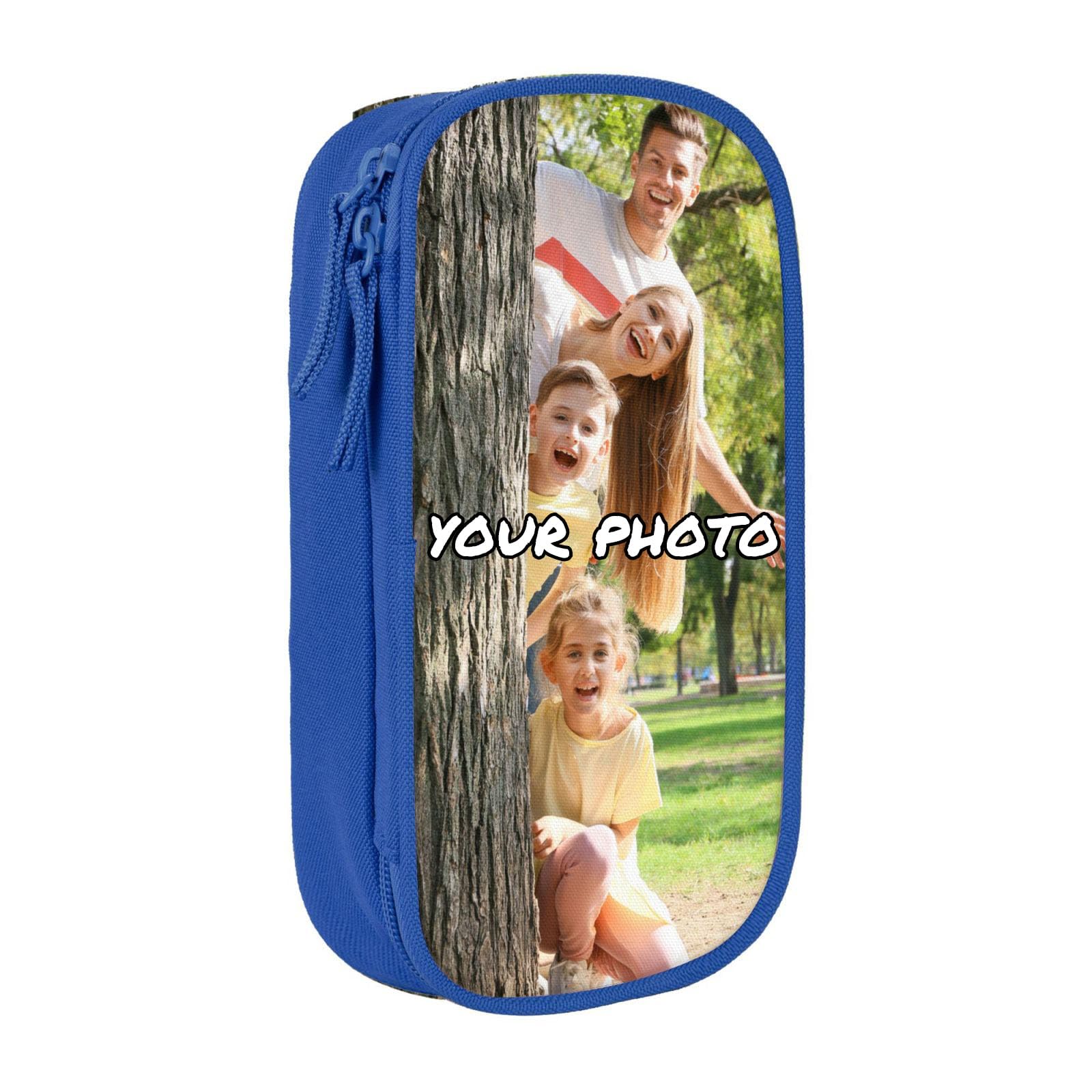 Personalised Pencil Case, Travel Cosmetic Pouch Coin Bag, Personalised Pencil Case Custom Pen Bag Pouch Design, Custom Pencil Box with Photo/Text/Name, Funny Gift for Kids Boys Girls Children