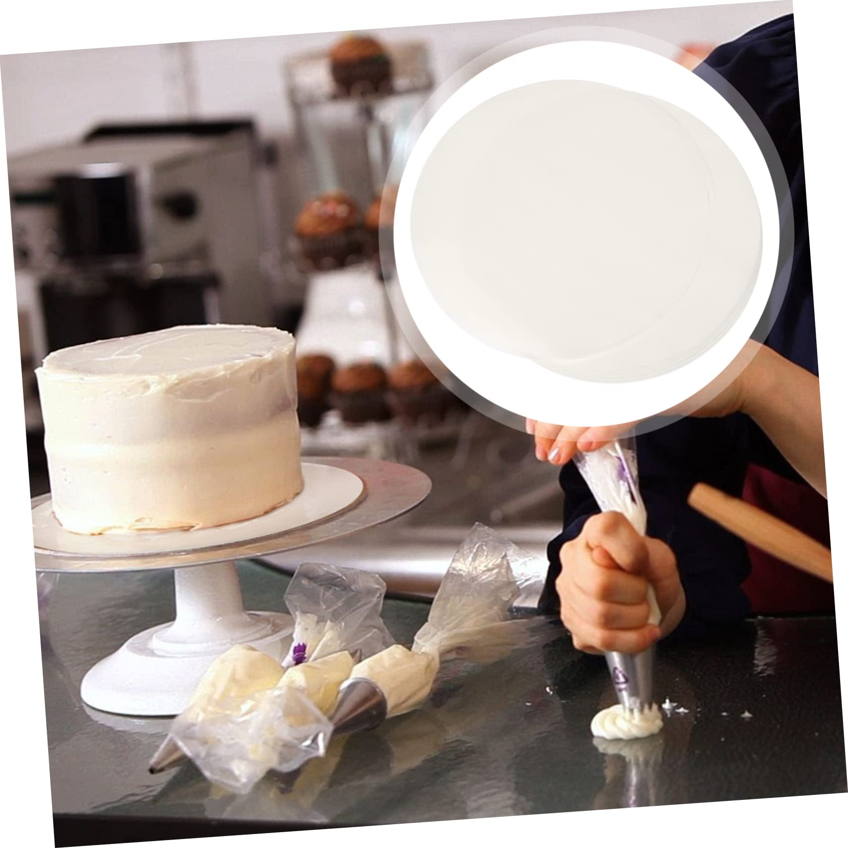 Alipis Carta da Forno Antiaderente Riutilizzabile 500 Pezzi, Carta Oleata Bianca Leggera per Microonde e Dolci, per Cottura in Cucina