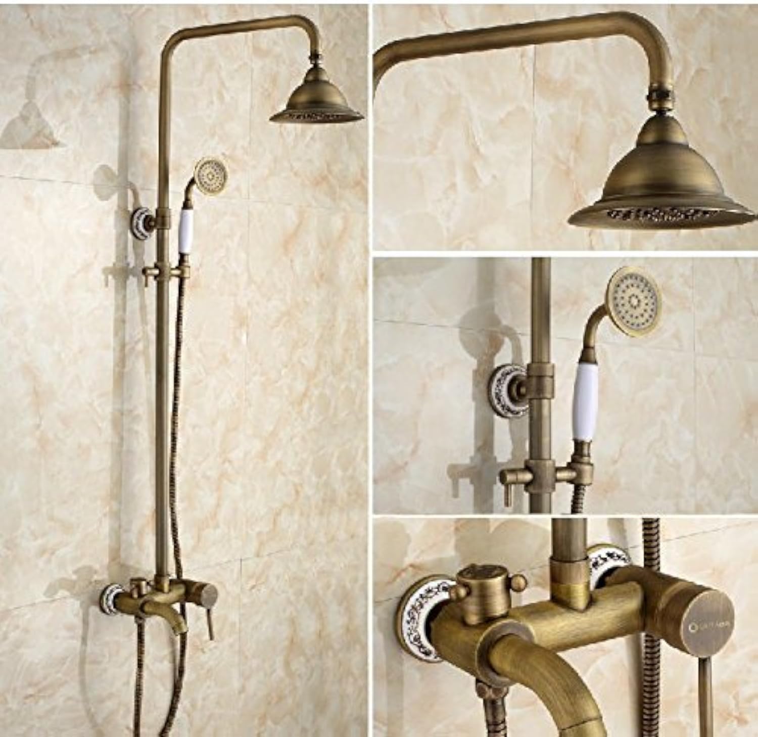 Douchette céramique et grand pommeau rond pour remplacer un robinet de douche usé