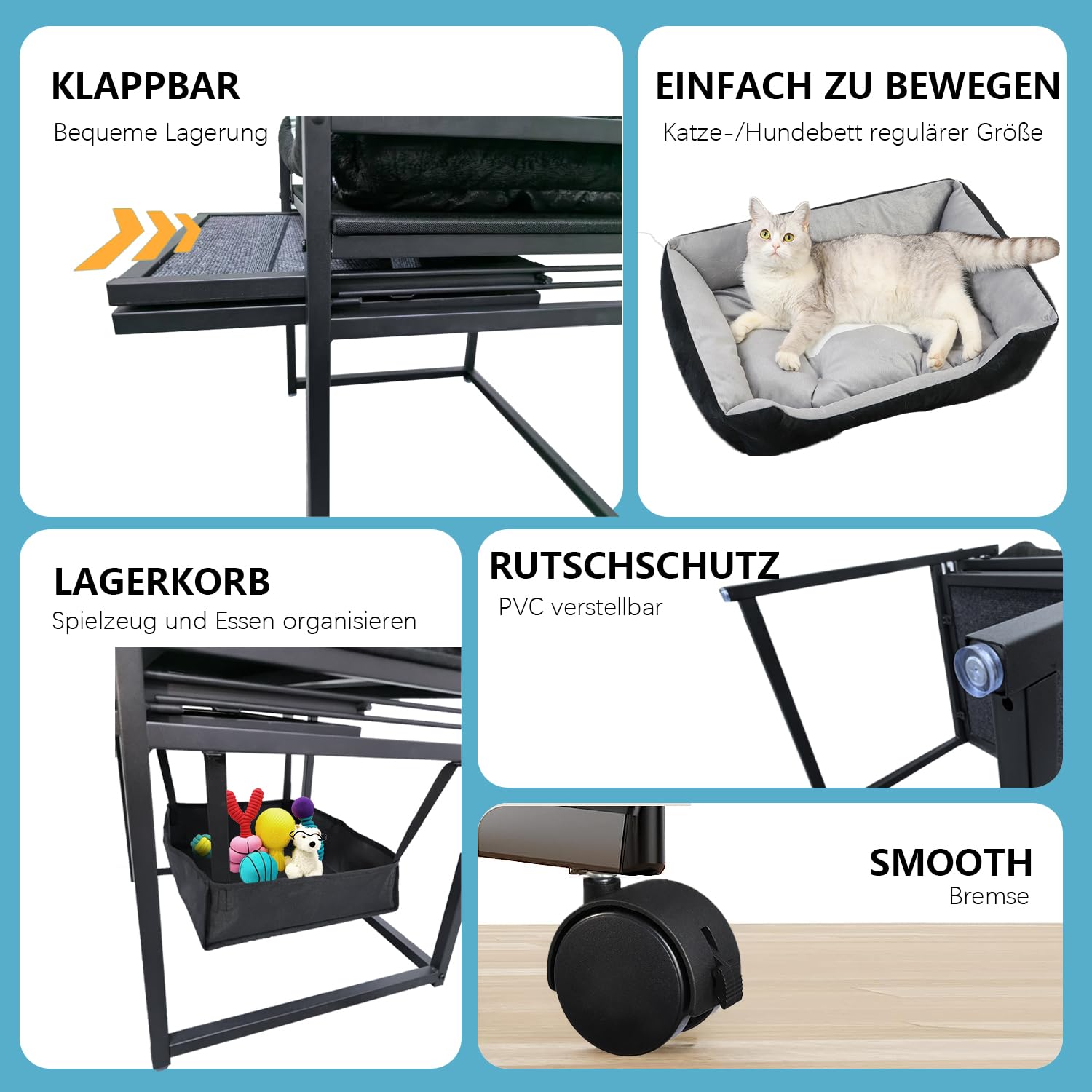 Bewegliche Struktur Haustier Treppe Rampe mit Sitz paaren Katzen/Hunde Stuhl mit Rampe hohe Betten, Folding Haustier mittlere und kleine Hunde, Katzenleiter