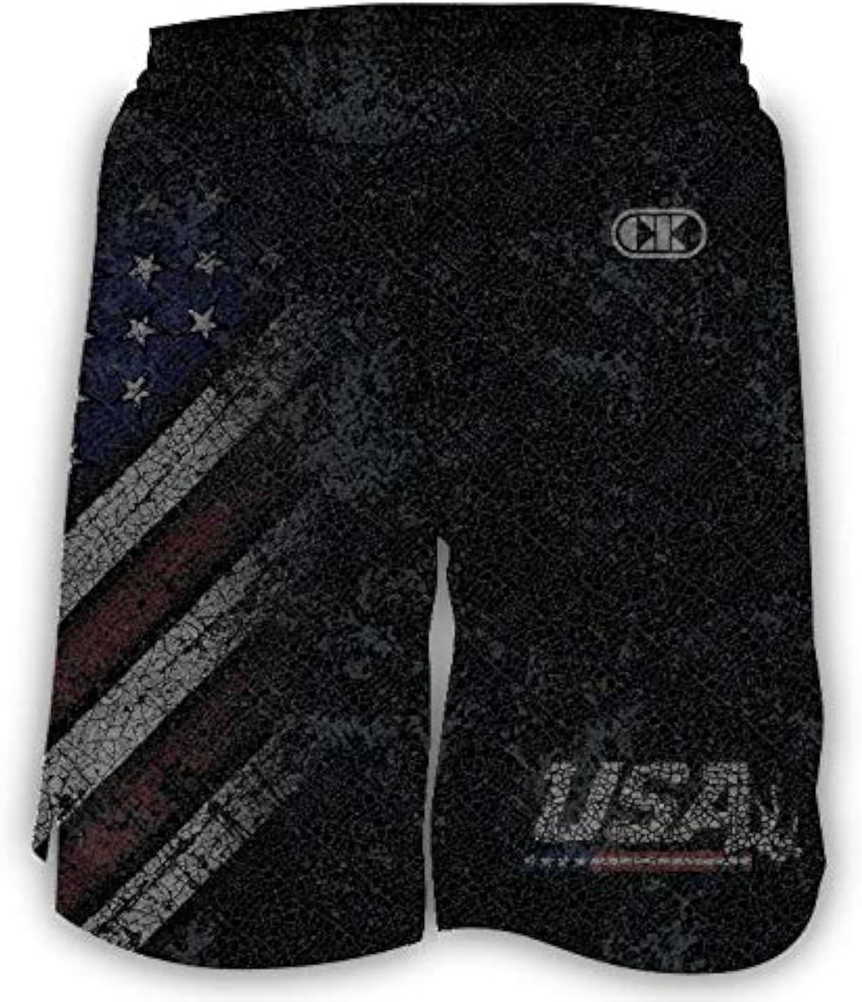 Cliff Keen | SBRDUS19 | Limited Edition 'USA Black Flag' Wrestling Board Shorts | NFHS Competition Approved | Elite Wrestler's Choice! (Youth Medium)
