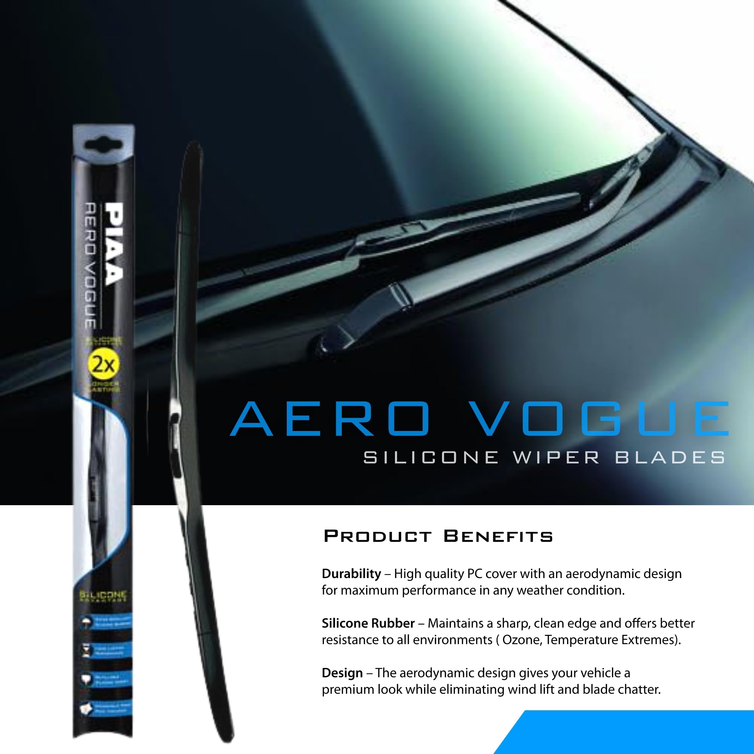 Piaa 96140 Aero Vogue Silicone Wiper Blade - 16"" 400mm (Pack of 1)"