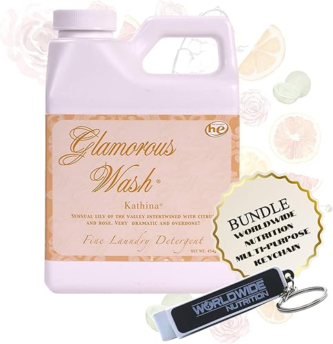 Worldwide Nutrition Paquete Tyler Glamorous Wash Kathina Scent - Detergente líquido para ropa - Lavable a mano y a máquina - Contenedor de 16 oz
