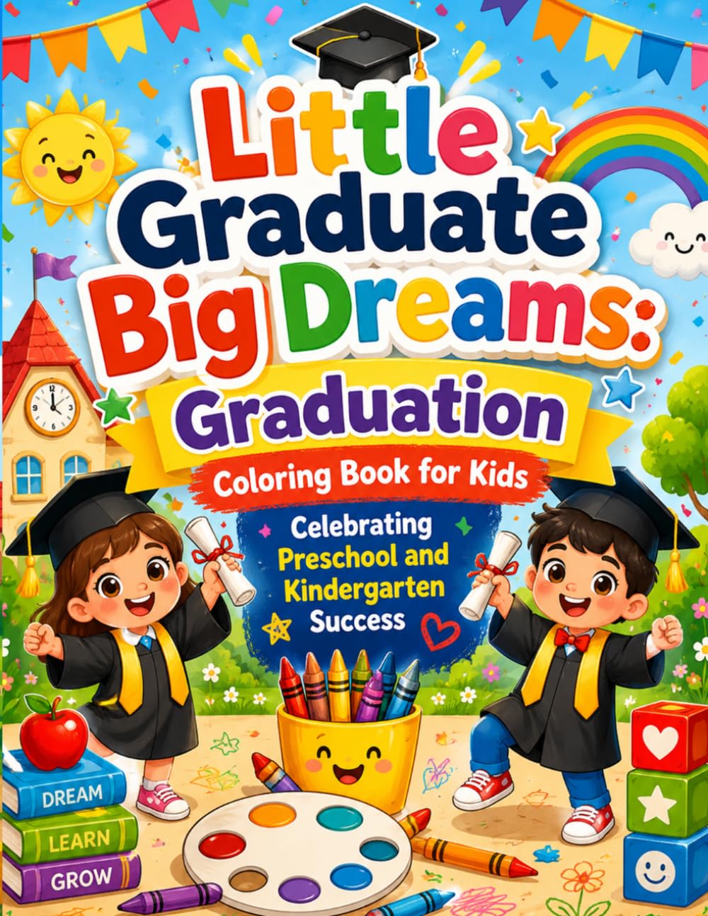 Little Graduate Big Dreams: Graduation Coloring Book for Kids Celebrating Preschool and Kindergarten Success: Fun and Easy Graduation Coloring Pages ... Adventures and Big Achievement Moments