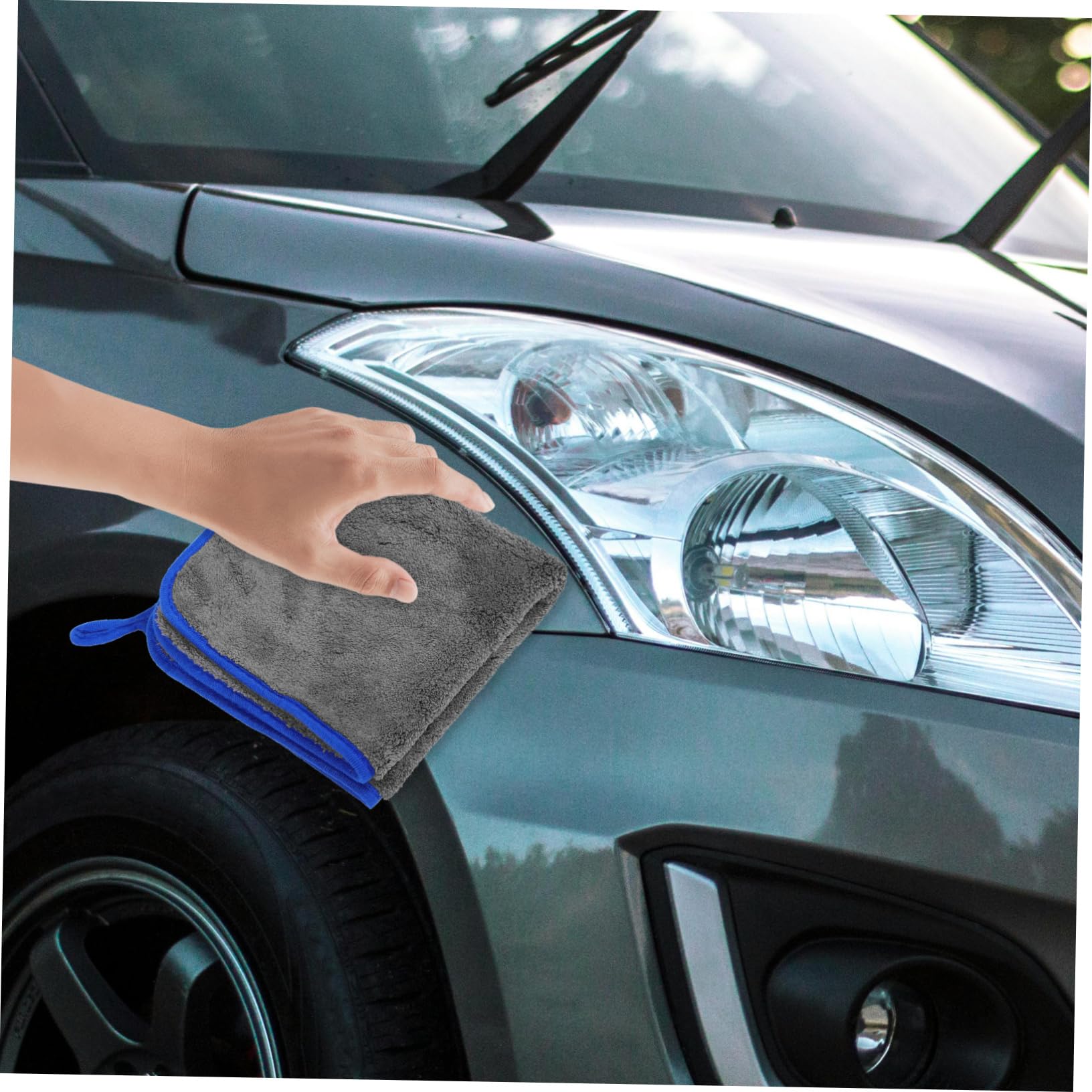 3Piezas Toallas de Limpieza de Microfibra para Paños de Secado de Coral Súper Absorbentes Pelusa Unidades para Detalles de Automóviles