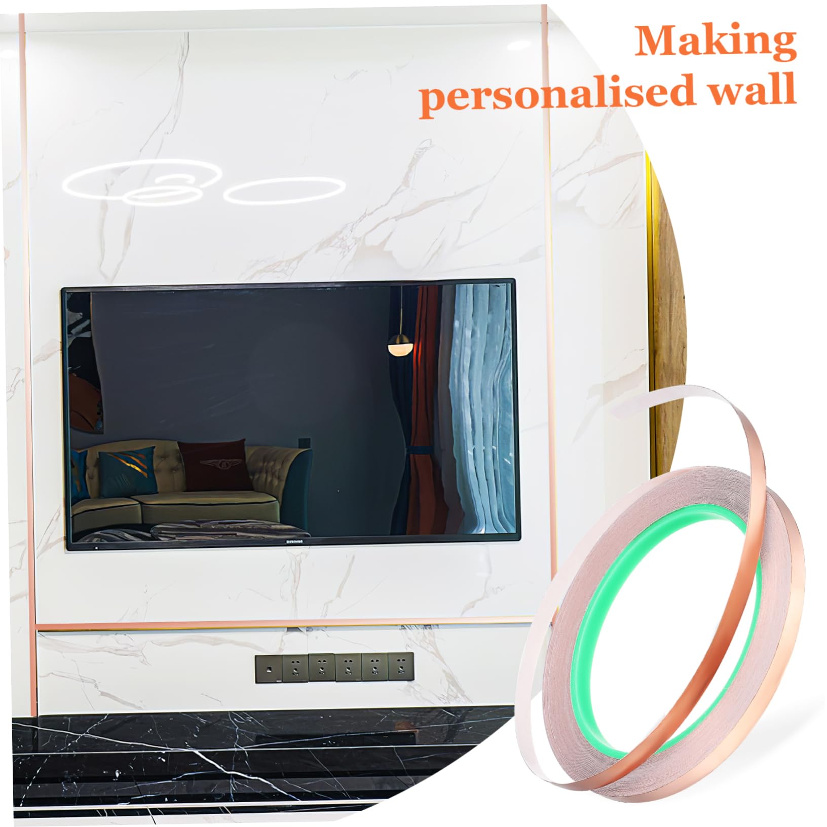 HEALEEP Electrical Adhesive Tape 4 Rolls Conductive Tape Thin 20m/roll White for Grounding