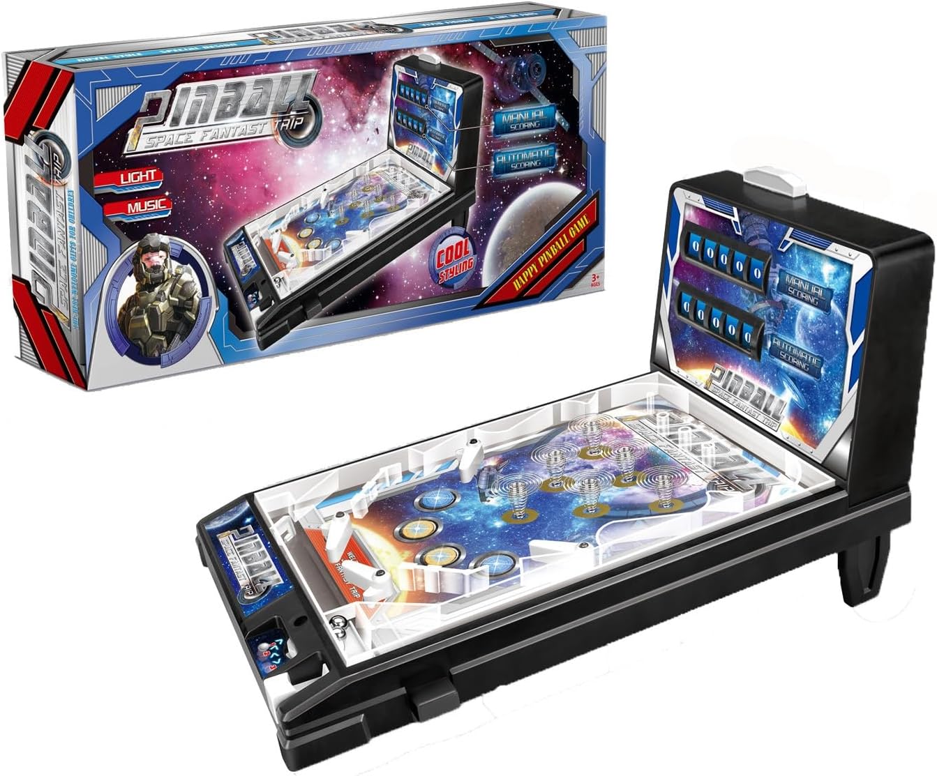 Table Electronic Pinball, Action and Reflex Game for Children and Family, Pinball Game Machine with Light and Sound Effects