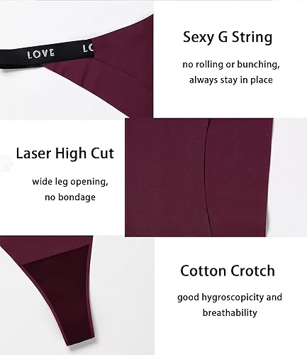 Miniatura 6 de Tangas de tanga para mujer, con cinta con estampado de letras, paquete de 7 calzones de tiro bajo, ropa interior sexy, regalos XS-L