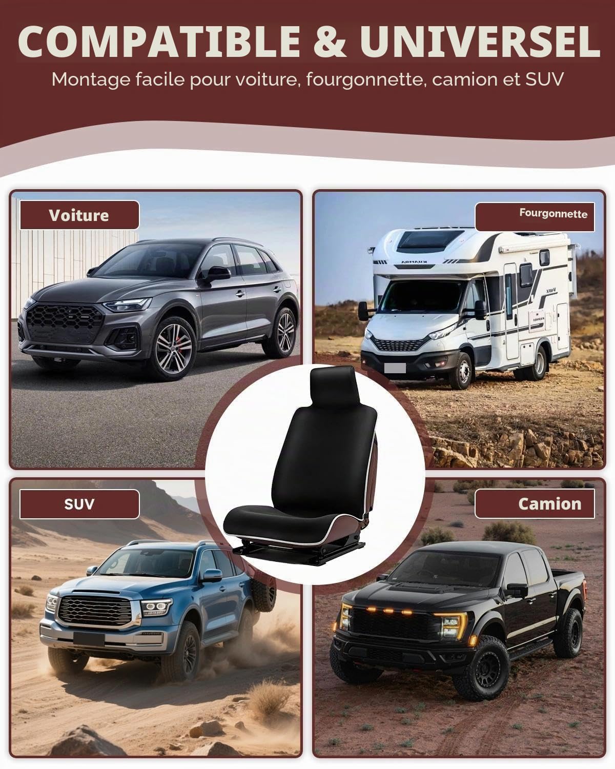Housse de siège auto Néoprène - Protection accoudoirs & ceintures - Résistante aux taches (huile, transpiration) - Lavable facile - Antidérapante - Enfants, chiens, voyages