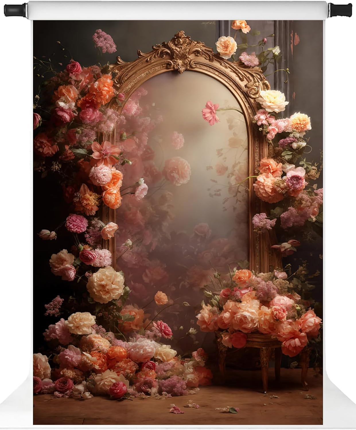 Kate Flower Frame Photo Backdrop Floral Portrait Photography Background Professional Photographic Studio Photoshoot Props,6.5x10ft