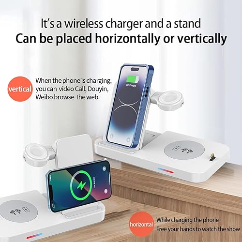 Miniatura 3 de Cargador inalámbrico, estación de carga inalámbrica 4 en 1, soporte de cargador inalámbrico rápido para iPhone 15 14 13 12 11 Pro Max XR XS 8 Plus,