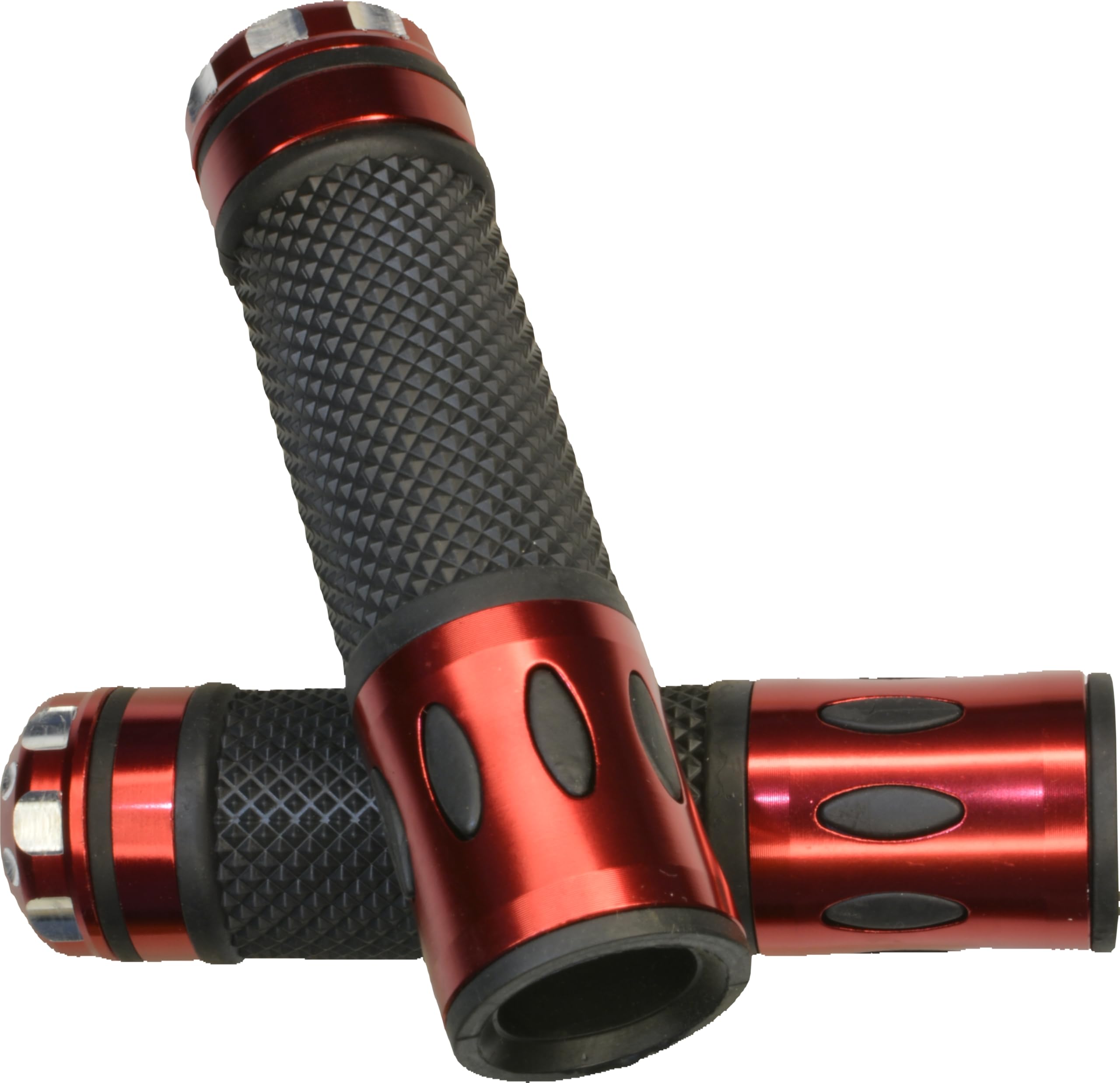 Puños Universales para Patinete Eléctrico, Rojo y Negro, 22mm, Agarre Antideslizante con Diseño Texturizado, Aluminio y Goma