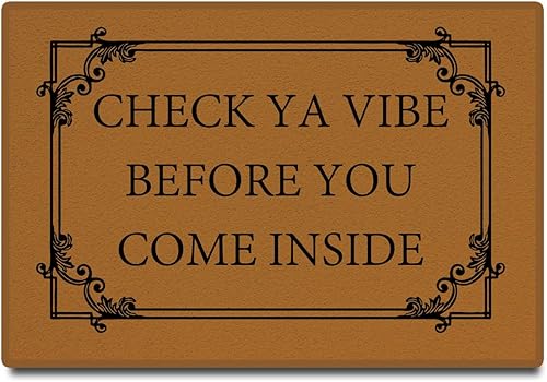 Accssoey Felpudo divertido para decoración del hogar, tapete con monograma para interiores y exteriores, tapete de goma de bienvenida antideslizante