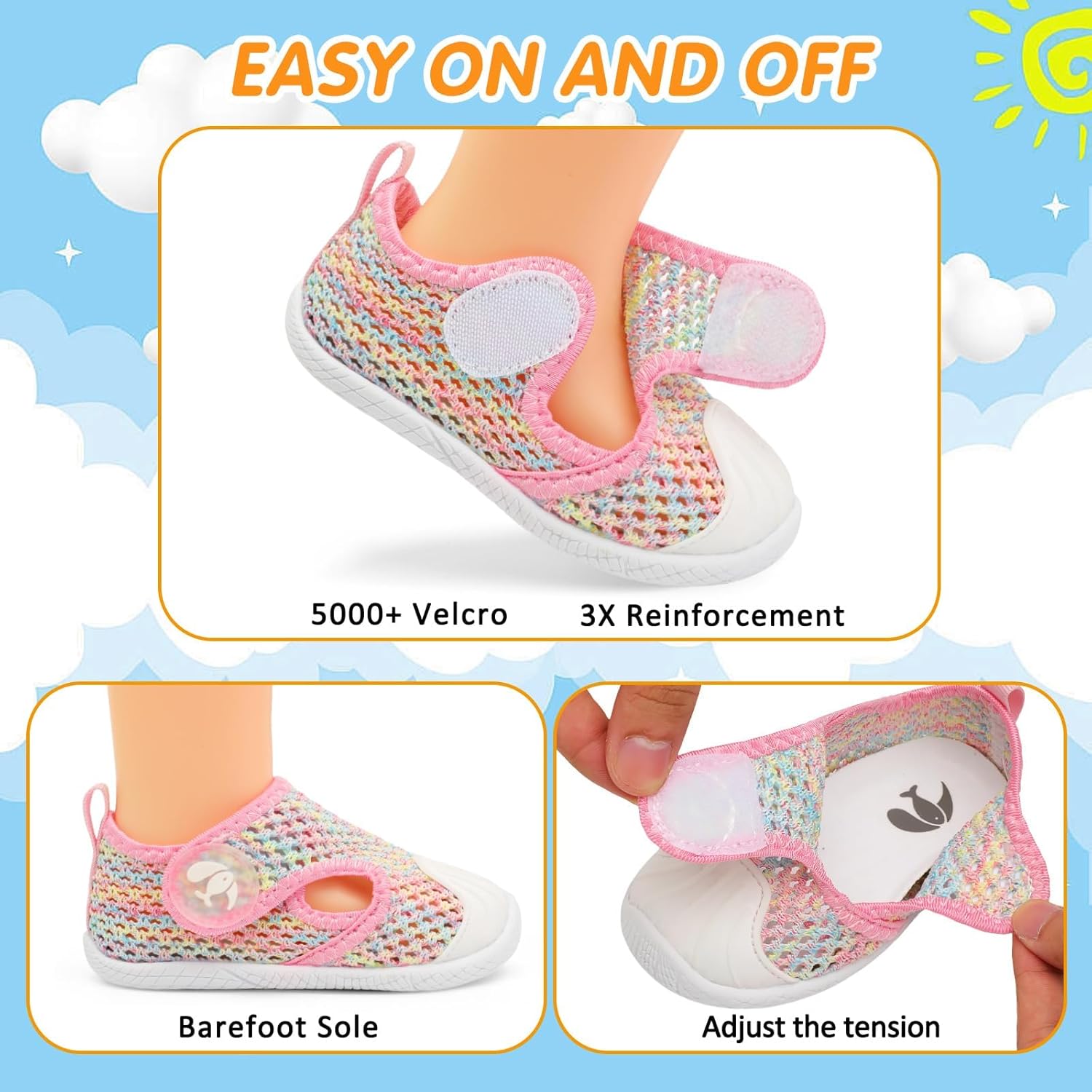 JIASUQI Baby Boys Girls Water Shoes Infant Qucik Dry Beach Swim Shoes Toddler Non-Slip Barefoot Aqua Socks - Image 3