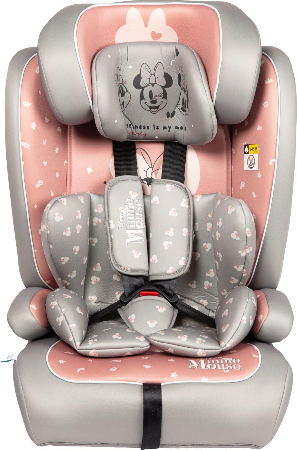 Fotelik Samochodowy Disney Minnie I-Size R129. Fotelik Bezpieczeństwa Dla Dziecka O Wysokości Od 76 Do 150 Cm. Regulowany Zagłówek I Wyściółka.