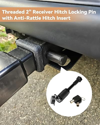 Miniatura 7 de Soporte para bicicleta con cerradura, plataforma para 2 bicicletas para automóvil, SUV, RV, caravana, camión, remolque, portabicicletas para