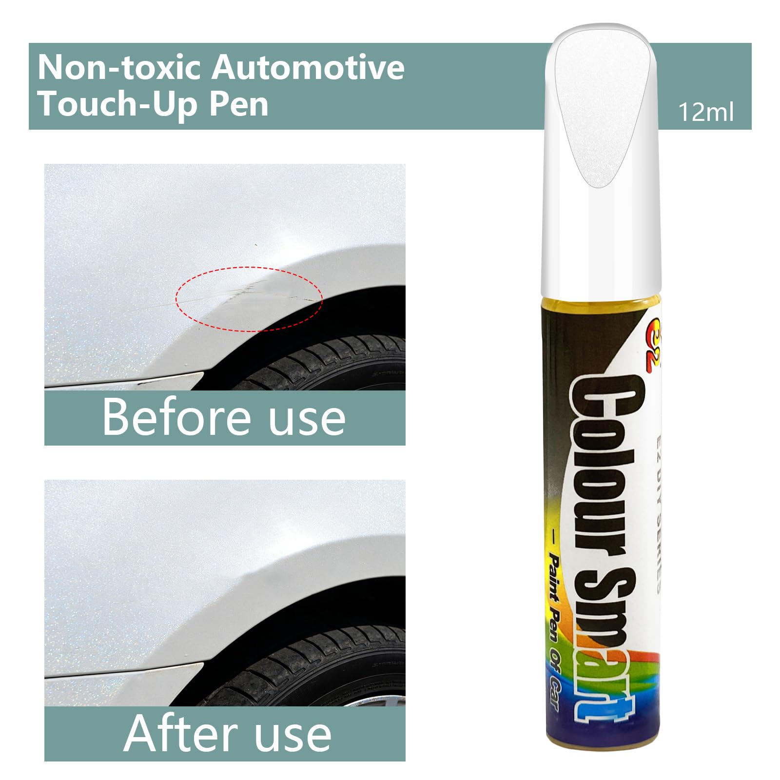 Bellanova Pintura para Coche 12ml x 2, Reparador Arañazos Coche, Rotulador Arañazos Coche para Carrocería, Pintura Llantas Coche para Pequeños Daños (Blanco perlado) - 4