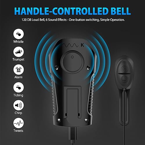 Miniatura 3 de VLOXO Velocímetro de bicicleta con juego de luces de bicicleta, IPX7 impermeable odómetro de bicicleta con bocina LED delantera y trasera luz USB