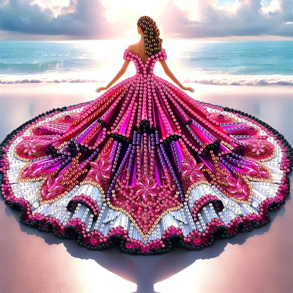 Diamond Art Painting Kits for Adults,5D Special Shape Diamond Painting Kits, Crystal Rhinestones Diamond and Crafts Adults for Home Decor(Lady) 11.81x11.81inch