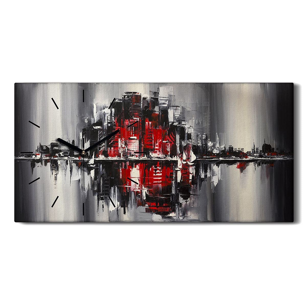 Horloge sur Toile Image Art Mural Moderne d'Exception 60x30