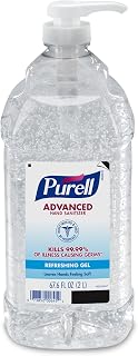 PURELL Advanced Hand Sanitizer Refreshing Gel, 2L Table Top Pump Bottles Pack of 2 - #1 Hospital Brand Kills Germs Fast